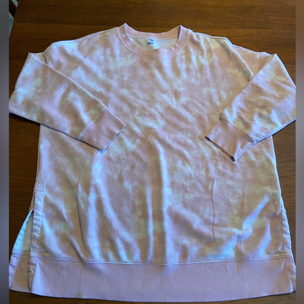 Old Navy Tunic Sweatshirt, pink pattern, size XL women